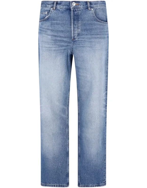 Straight-leg Cotton Denim Jeans