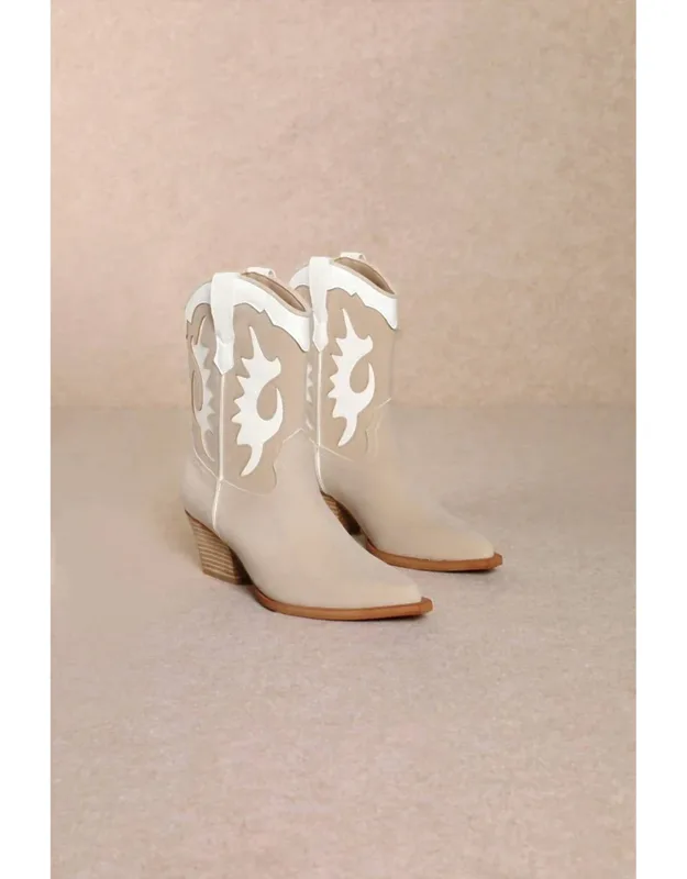 Jackie Block Heel Western Booties