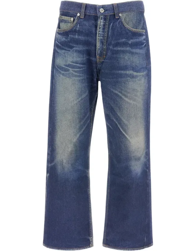 Vintage Trompe L'oeil Print Wide Leg Jeans