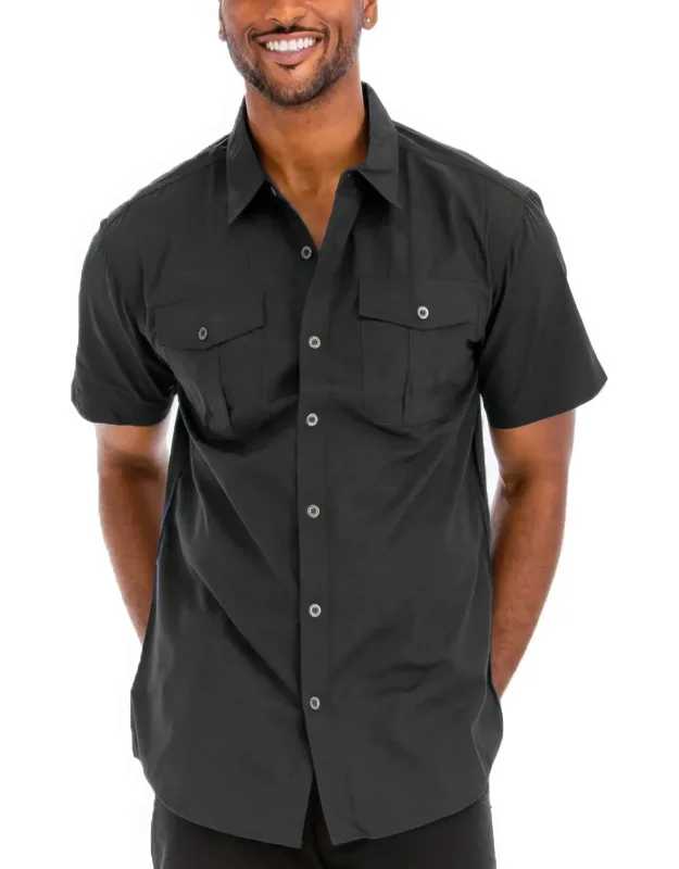 Two Chest Pocket Short Sleeve Shirt