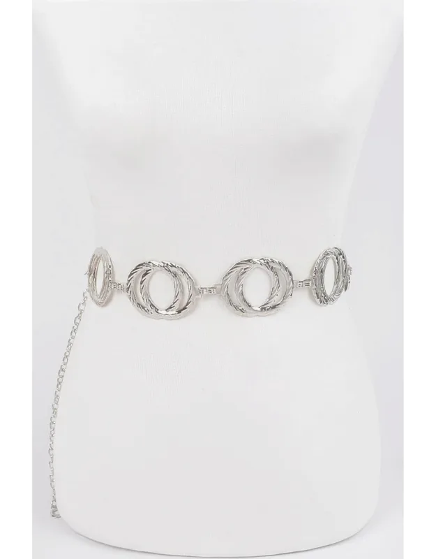 Melted Double Rings Chain Belt