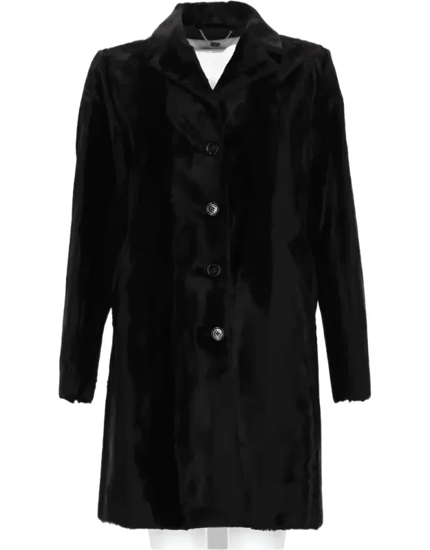 Single-breasted Coat With Classic Collar And Four Front Buttons