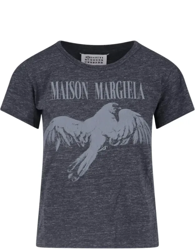 Graphic Bird Print T-shirt