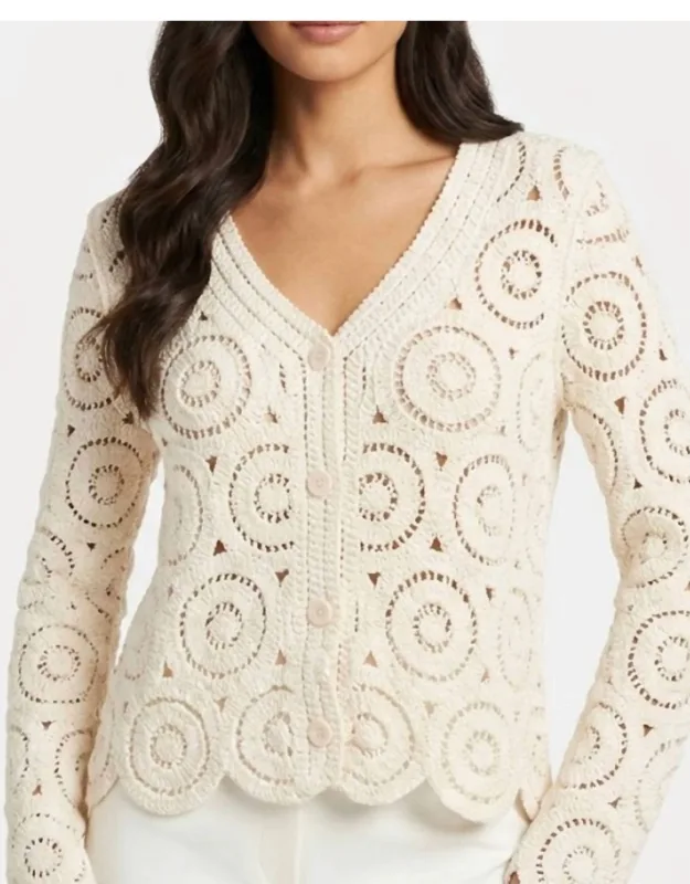 Soft Scallop Knitted V-neck Cardigan