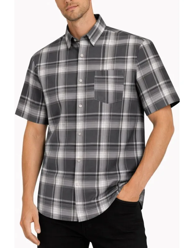Checkered Button Down Short Sleeve Shirt