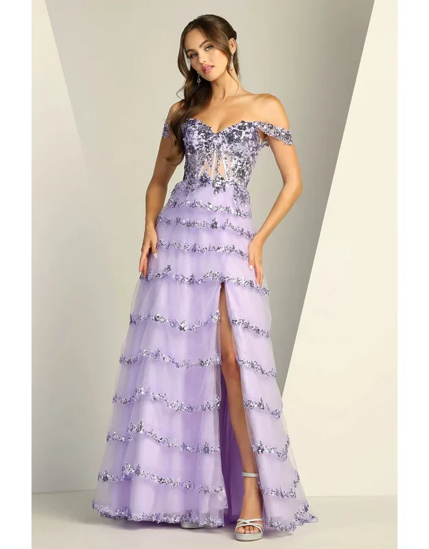 Off-shoulder Sequin A-line Dress
