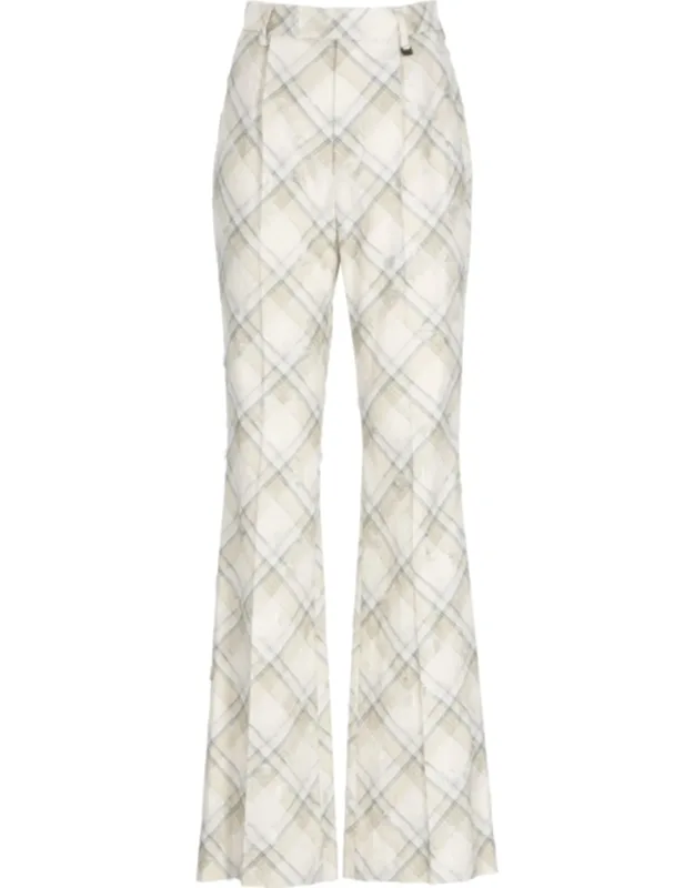 Checked Flared Pants