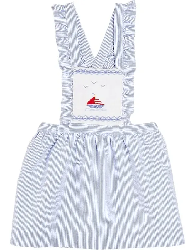 Nautical Striped Boat Embroidered Skirt