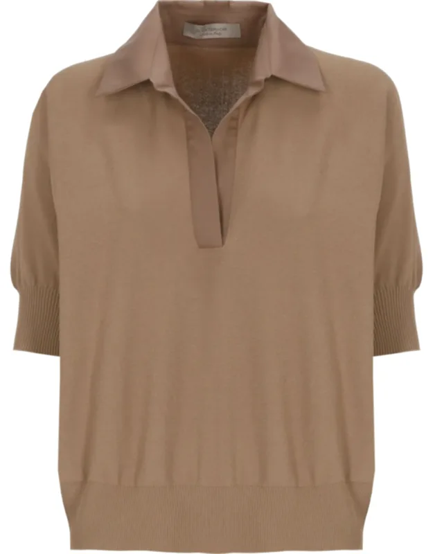 V-neck Viscose Polo Shirt