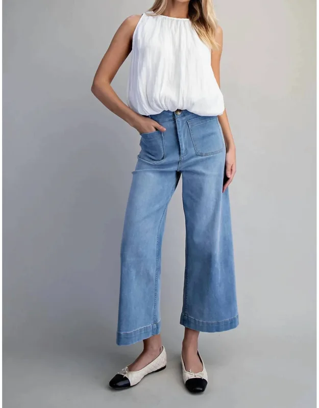 Straight Leg Denim Pants