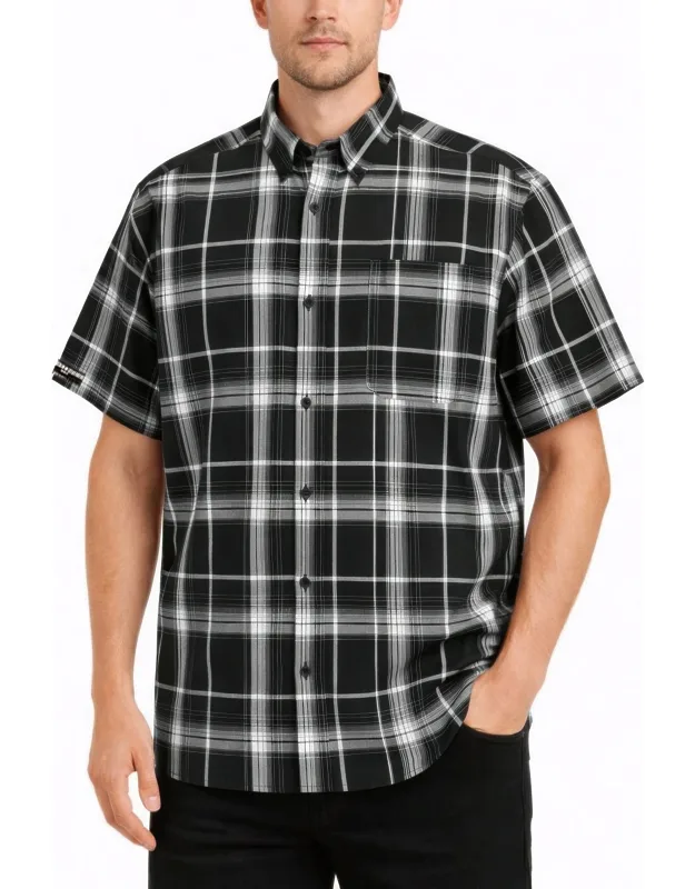 Checkered Button Down Short Sleeve Shirt