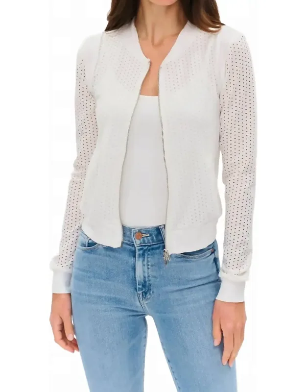 Cutout Knit Zipup Jacket