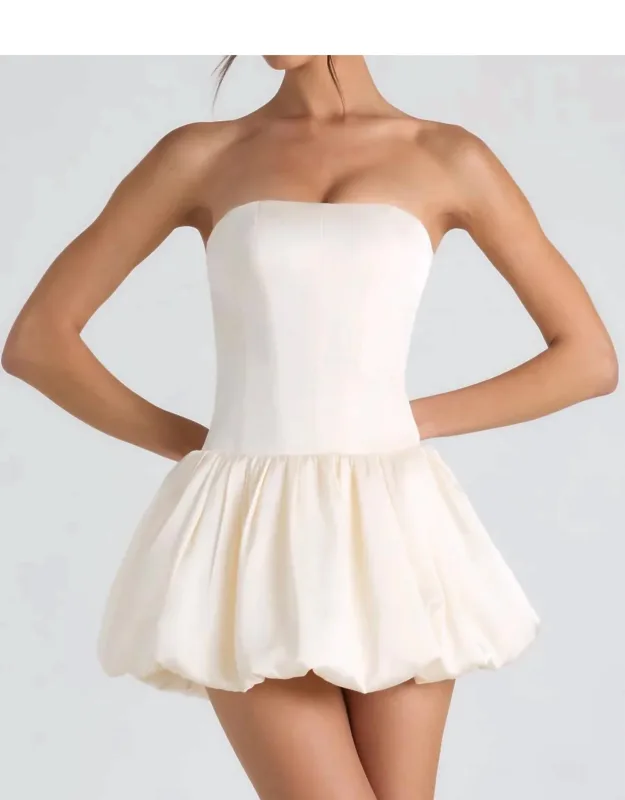 Lace-up Bubble Hem Corset Mini Dress