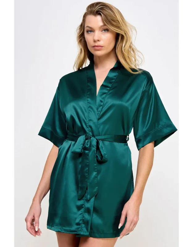 Getting Ready Robe - Lightweight Satin Design, Adjustable Fit