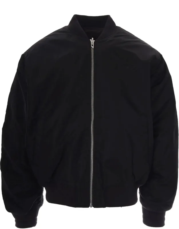 Reversible Bomber Jacket With Ribbed Trims And Over
