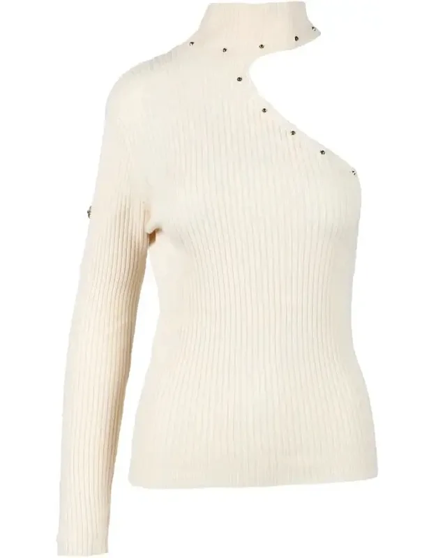 Asymmetrical Ribbed Knitwear Top