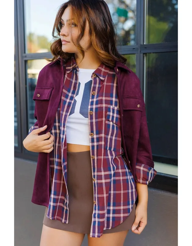 Plaid Button Front Shirt