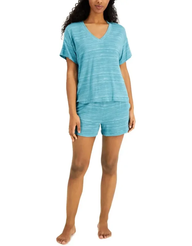 V-neck Shirt & Shorts 2-piece Set