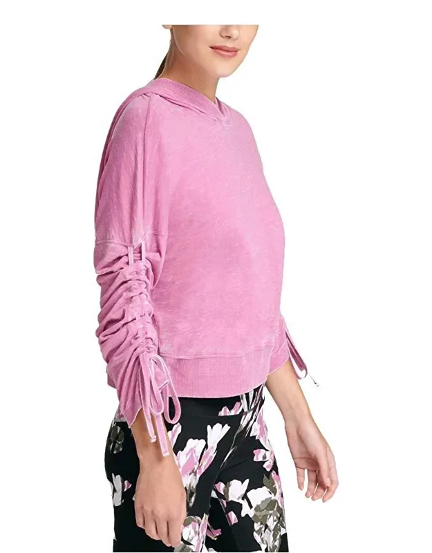 Activewear Sport Relaxed Cinch Sleeve Hoodie