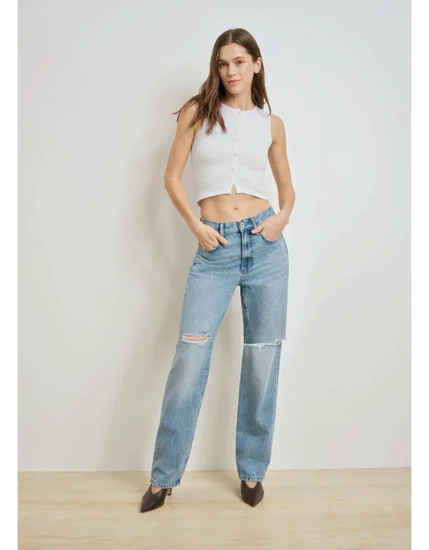 Low Slung Straight Jeans