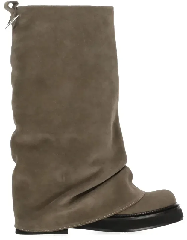 Combat Draped Suede Boots