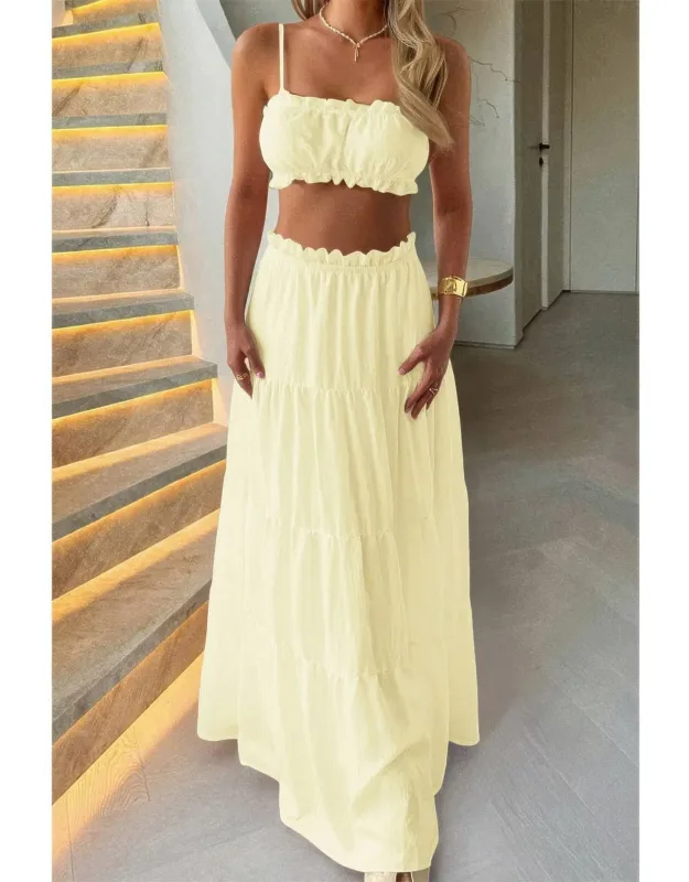 Two-piece Sleeveless Tank Top And Maxi Skirt Set