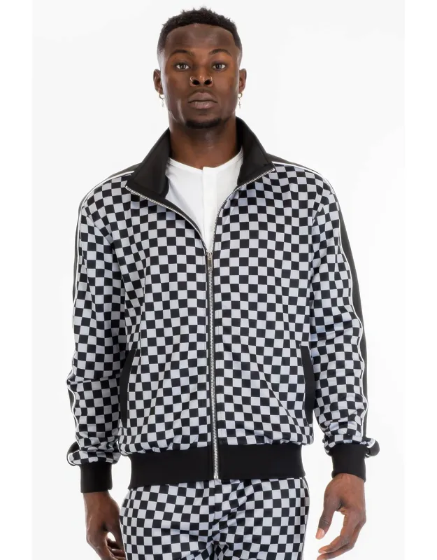 Full Zip Checkered Jacket
