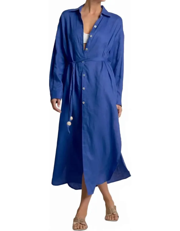 Linen Maxi Shirt Dress