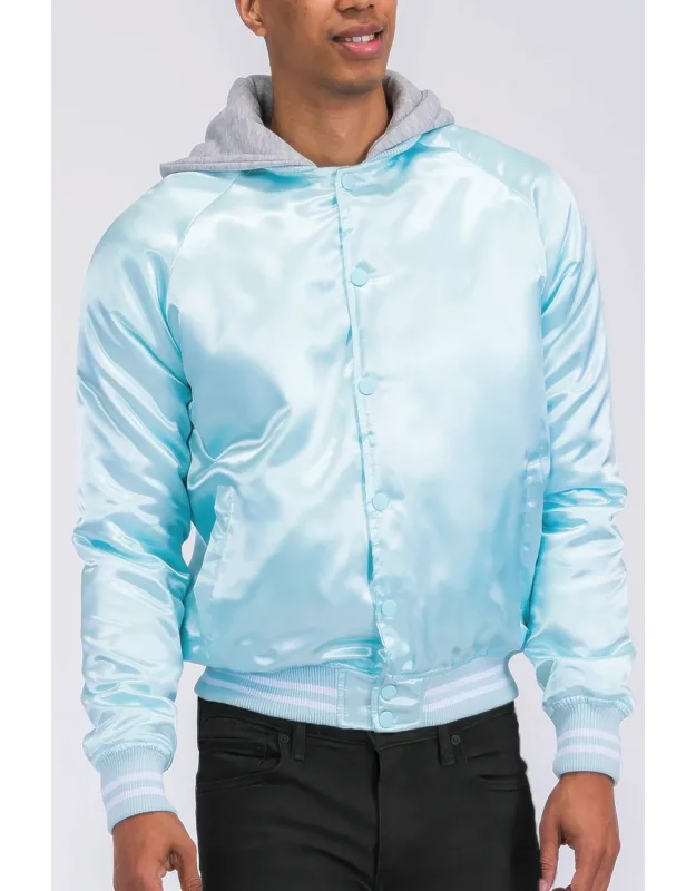 Satin Varsity Bomber Jacket