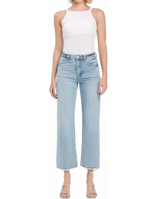 Super High Rise Ankle Slim Wide Jeans