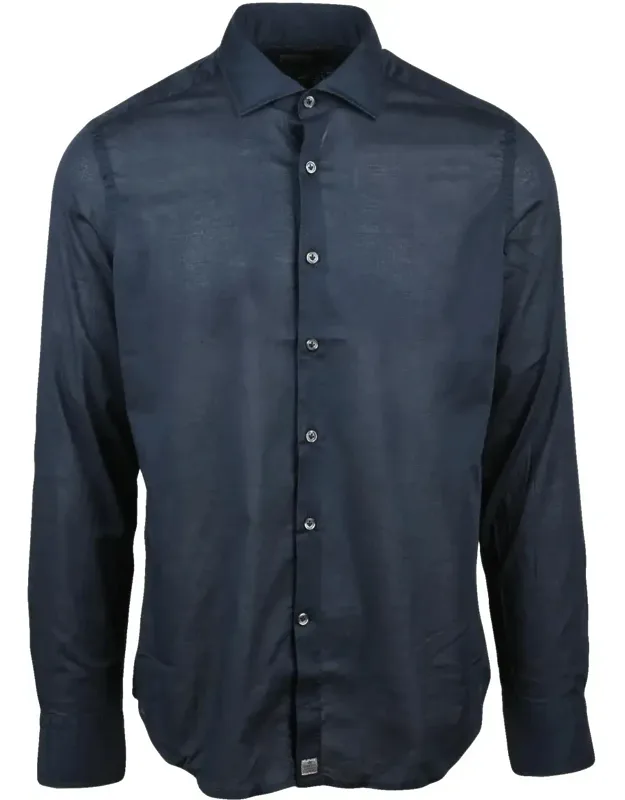 Slim Fit Shirt With Classic Collar And Button-down Front