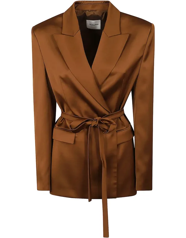 Belted Satin Blazer