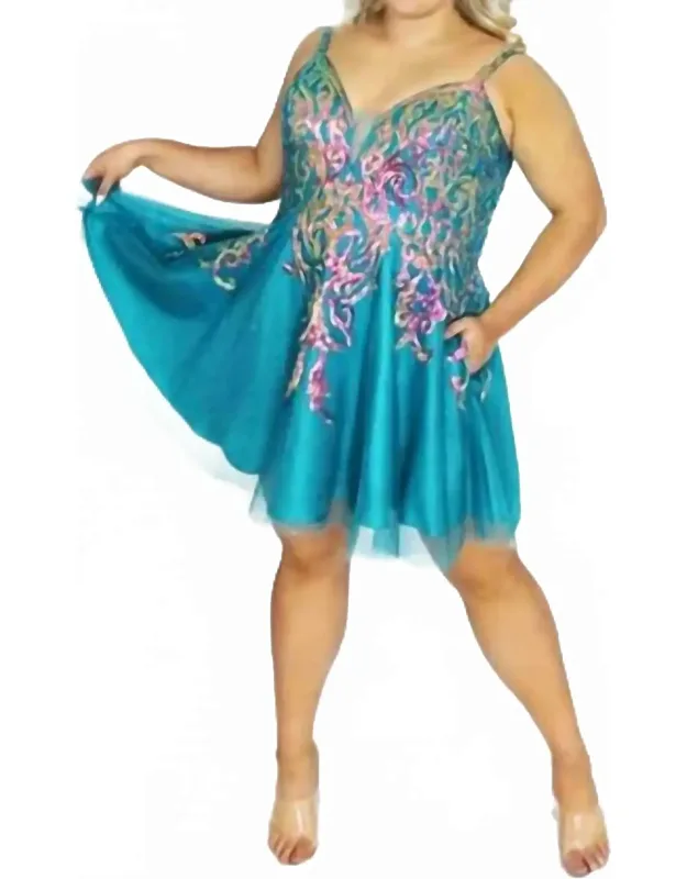 Scoop Back Sequin Cocktail Dress