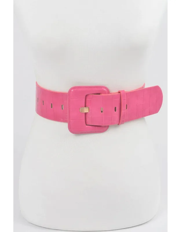 Faux Croc Leather Waist Belt