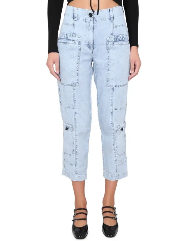 Relaxed Fit Cropped Denim Jeans