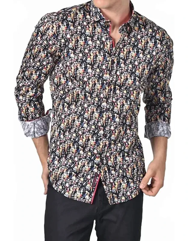 Dancing Day Of The Dead Button Down Shirt