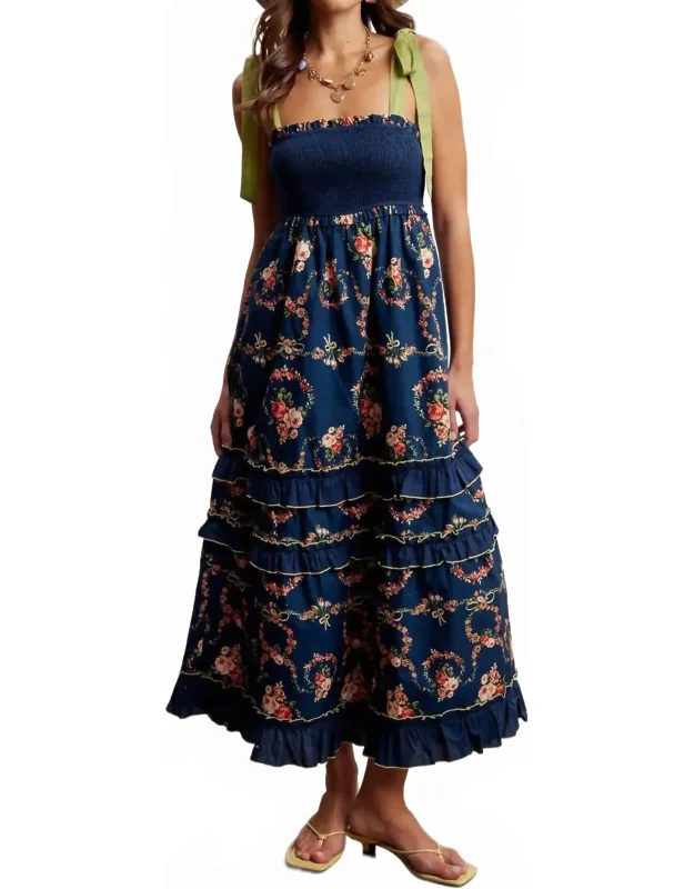 Floral Smocked Tiered Maxi Dress