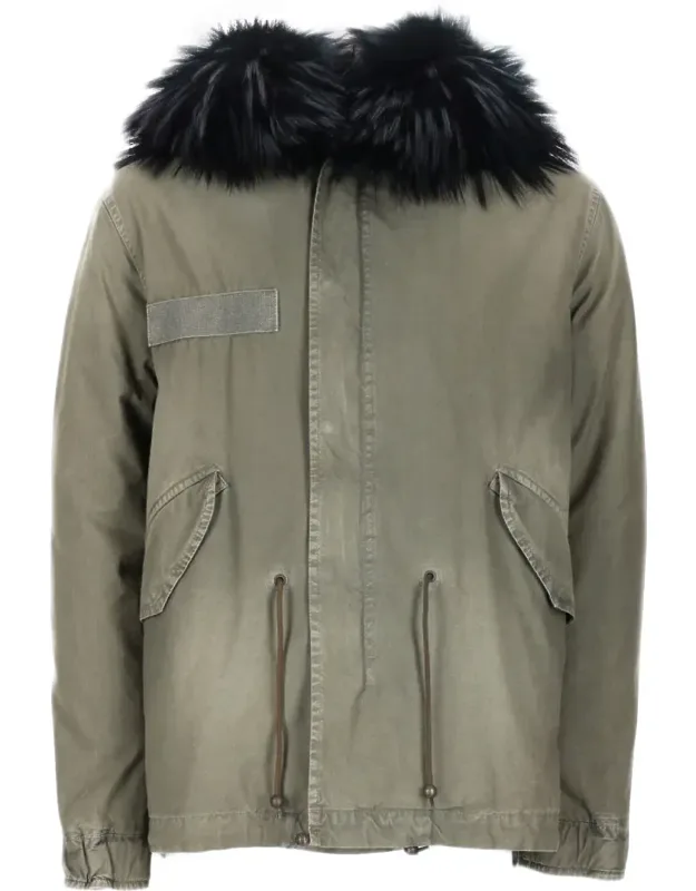 Parka With Graphic Vintage Gas Pump Print