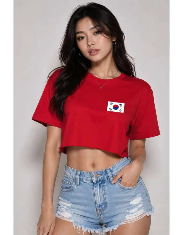 Short Sleeve Cotton Korea Print Shirt