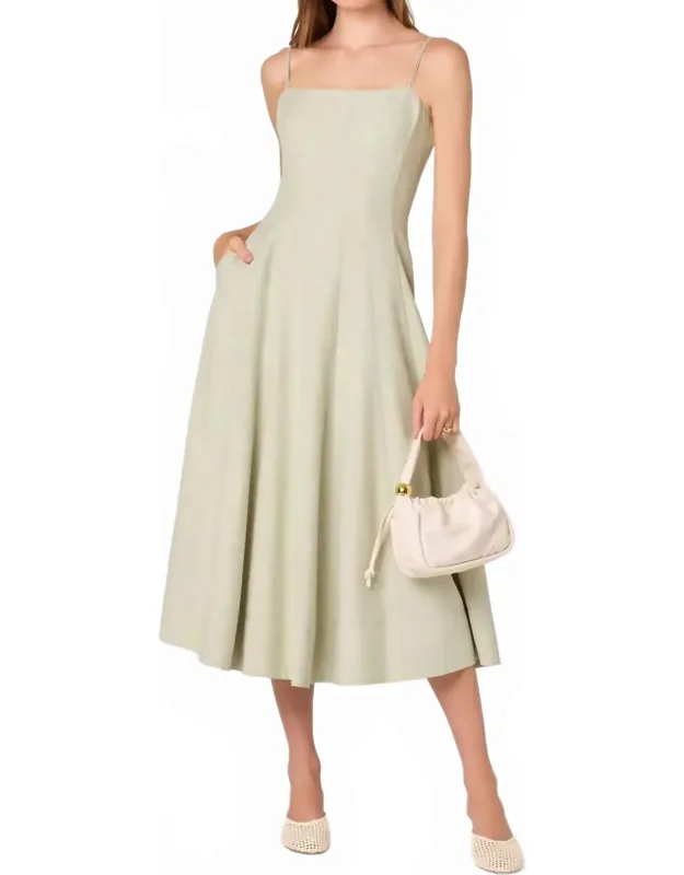Square-neck Midi Dress