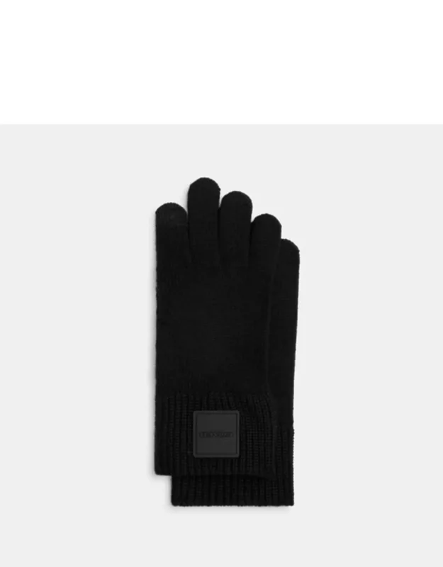 Knit Tech Gloves With Rubber Patch