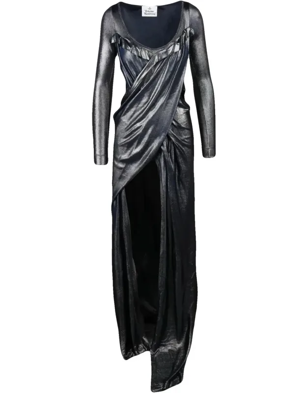 Asymmetric Long Dress With Integrated Bodysuit