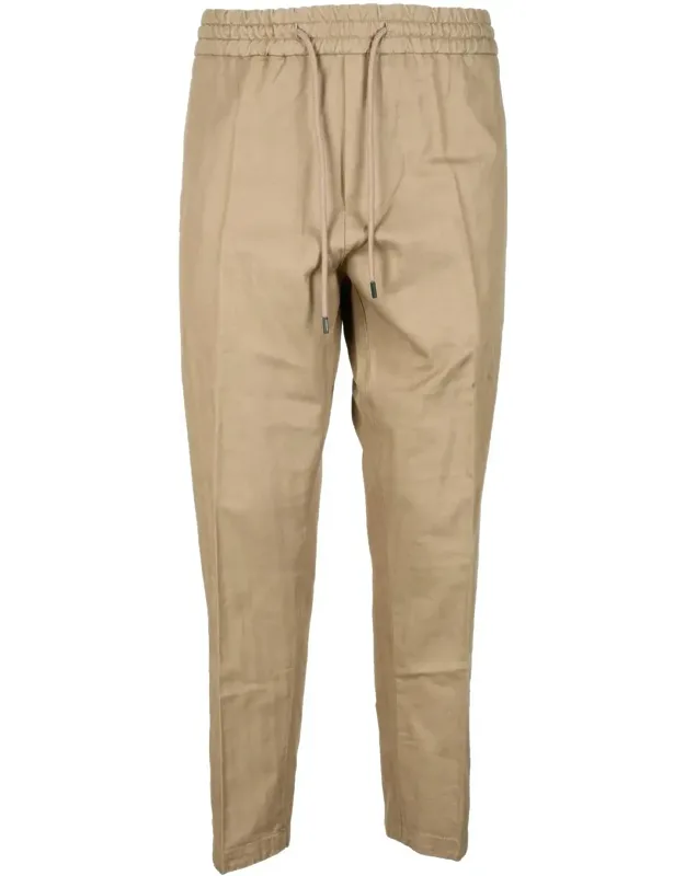 Relaxed Fit Cotton Linen Trousers With Elastic Waistband