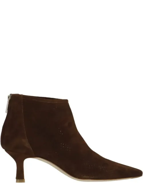 Perforated Suede Leather Boots