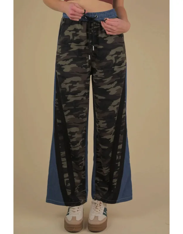 Denim Terry Knit Pants