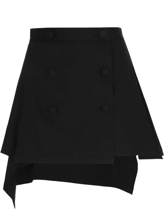 Asymmetric Hem Mini Skirt