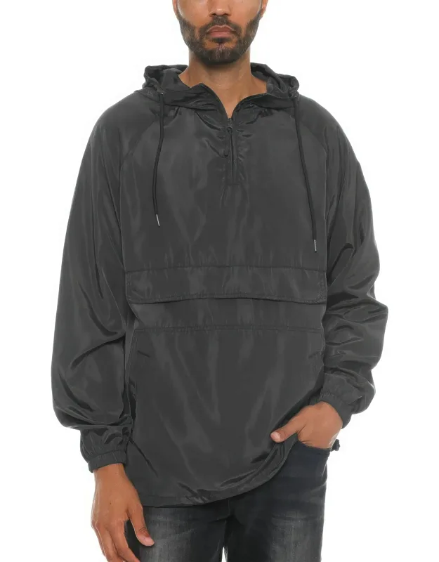 Color Block Anorak Jacket Pullover Windbreaker, Lightweight, Water-resistant