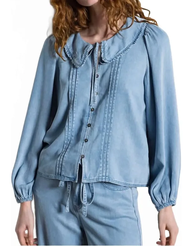 Lazar Tencil Collar Shirt In Jeans