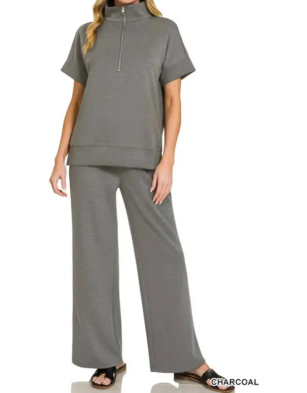 Scuba High Rise Wide Leg Pants