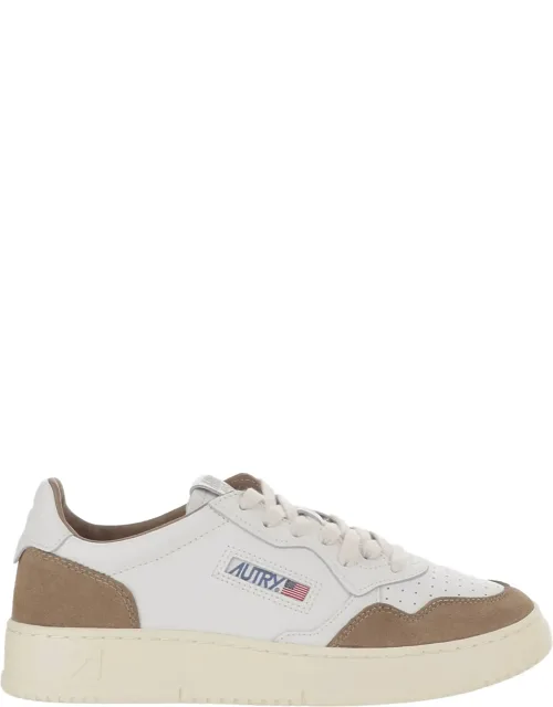 Leather Low-top Sneakers With Suede Inserts